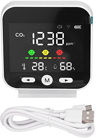 Smart Air Quality Monitor Farbe LCD Display WIFI CO2 Temperatur Feuchtigkeit Detektor Meter für Tuya 86Kpa-106Kpa ABS Weiß