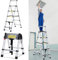 Cecaylie 1.4M+1.7M Teleskopleiter Klappleiter, Rutschfester Aluleiter Mehrzweckleiter Ausziehbare Leiter, Stehleiter, Aluminiumleiter, Maximale Tragfähigkeit 150kg