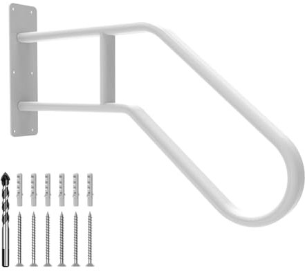 Corrimano per montaggio a parete per esterni, ringhiere per 1-3 gradini, corrimano a forma di U con finitura verniciata a polvere, corrimano per scale per garage, veranda, cortile e giardino