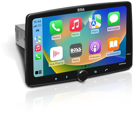 Boss Audio Systems BCPA12 Single DIN Car Stereo - Apple CarPlay, Android Auto, 12 Inch Touchscreen, Bluetooth, No DVD CD Player, Radio Receiver