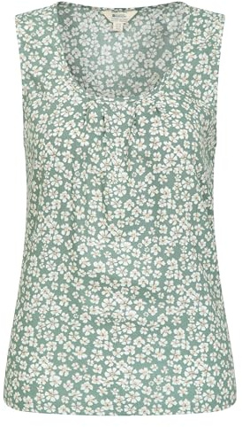 Mountain Warehouse Orchid Printed Womens Vest - Lightweight Ladies Tank Top, Breathable Cami, Easy Care Tee Shirt - for Spring Summer, Holidays, Travelling, Picnics Pale Green 18