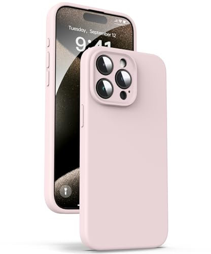 Supdeal Liquid Silicone Case for iPhone 15 Pro Max - [Camera All-Round Protection] [Soft Microfiber Lining Anti-Scratch] 4 Layer Full Covered Shockproof Gel Rubber Phone Case Cover, 6.7, Pink