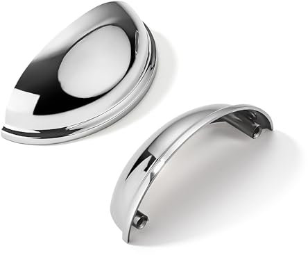 khtumeware Schubladengriffe, 6,4 cm, poliertes Chrom, für Küchenschränke, Schränke, Schubladen, 6,3 cm Lochmitte, 10 Stück