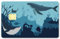 CREATCABIN Ocean Kartenaufkleber,Wal-Kreditkartenhülle,Wasserfest,Debit/Bankkartenaufkleber,Hautschutz,Kreditabdeckung,Kartenaufkleber,Abnehmbar,Keine Blasen,Schlank,Für Transportkarten,Blau,186x137mm