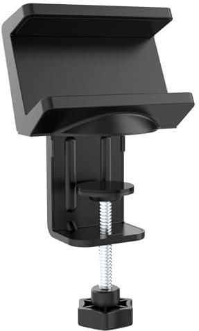 MAXTRACK NVZ2L Table Clamp for Power Strips, Desk Mount, 5 cm x 6 cm, Black, Silicone Pads, Holder for Power Strip or USB Hubs 50-70 mm Wide