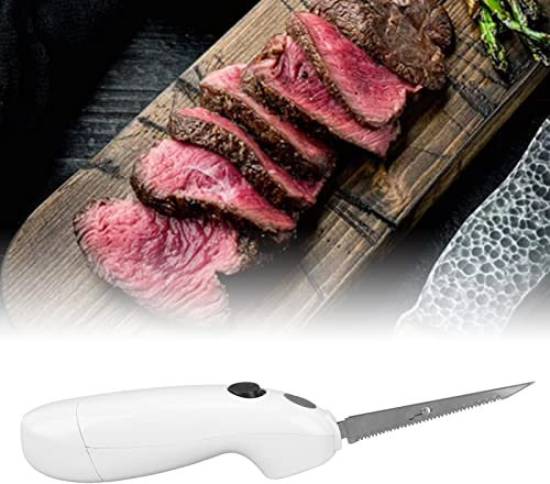 Topyond Elektromesser,Elektrisches Messer aus Edelstahl für Fleisch Kabelloses Elektrisches Tranchiermesser Zum Schneiden von Fleisch, Tragbares Steakmesser Für Im Restaurant,Lieferung ohne Batterien