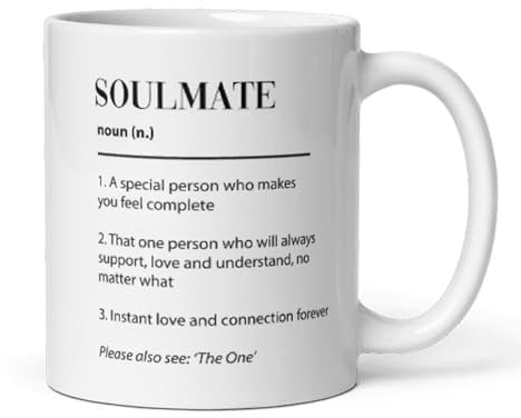 Confidently Quirky - Soulmate Definition White Mug, Anniversary Boyfriend Mug, Valentines Girlfriend Gift, Love You Gift For Him