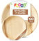 FOOGO Green 200pcs Disposable Palm Leaf Plates, 100x Large Round, 100x Small Plates, Disposable Bamboo, Eco Friendly Biodegradable, Strong Paper Party Wedding, Picnic and Camping