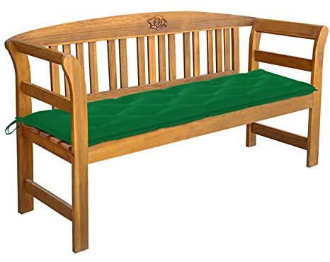 Chaduof Gartenbank mit Auflage, Terrassenmöbel, Outdoor Bank, Wetterfeste Bank, Parkbank, Garten Banken, Deko Bank, Gartenmöbel, Sitzbänke, 157 cm Massivholz Akazie
