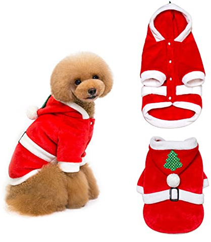 Hund Weihnachten Outfit, Haustier Hoodie Hundekostüme, L