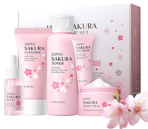 YANZEFEI Skin & Care - Set regalo per ragazze adolescenti, kit per la cura della pelle con fiori di ciliegio