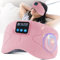 LOVE EYE Schlafmaske, Seitenschläfer, Schlafmaske mit Kopfhörer Bluetooth, 100% Lichtundurchlässige Augenmaske für Reisen, Nickerchen, Yoga, Meditation für Frauen Herren (Rosa)