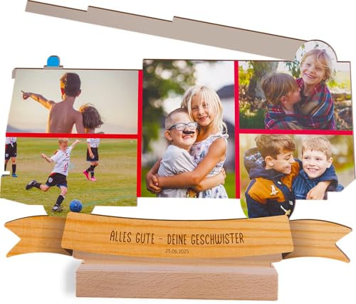 Feuerwehr Geschenk personalisiert - Foto Holzbild - Feuerwehr Geschenke, Geschenk Junge 9 Jahre, Feuerwehr Geburtstagsgeschenk, Geschenk Junge 5 Jahre, Feuerwehr Geschenke zum Geburtstag, Fotomosaik