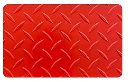 Hochbelastbare Gummimatten, Garagen-Bodenmatte, 2,5 mm dick, PVC-Garagenbodenbelag, Rollen-Diamantplatten-Fußmatten for Garage, Werkstatt, Fitnessstudio(Red,90x200cm/2.9x6.6ft)