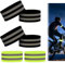 SDFLKAE 6 Stück ﻿Hosenklammer Fahrrad, Elastisch Reflektorband, Reflektorbänder mit Klettverschluss, Hosenschutz Fahrrad mit Starken Reflektorstreifen für Radfahren Joggen, Reflektoren Fahrrad