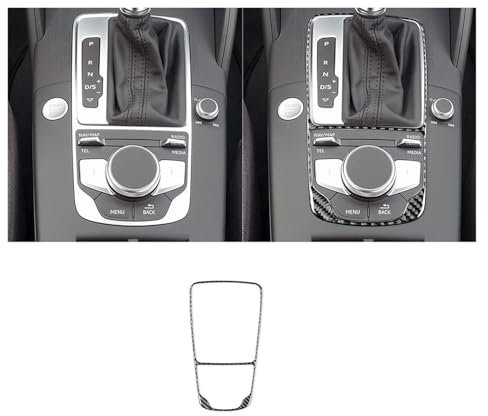 WKFBIFLY Compatibile con Audi A3 S3 RS3 8V 2013-2019 Pannello centrale del cambio in fibra di carbonio Bordo del rivestimento Striscia di rivestimento Accessori interni for auto Adesivo decorativo(BLA