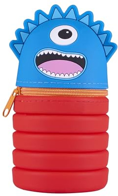 Idena 11352 - Federtasche Soft Touch aus Silikon in Blau-Rot, Federmäppchen mit Erweiterungsfunktion, ca. 6,5 x 13,2 BZW. 20 cm