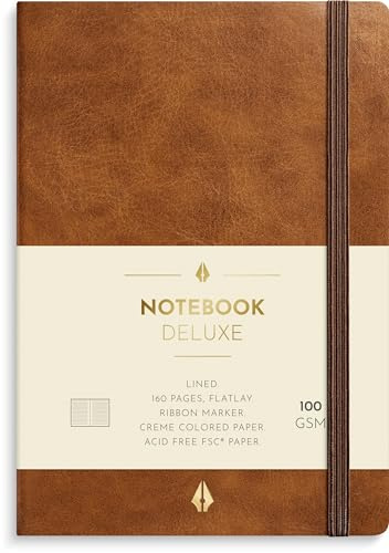 Burde Notizbuch Deluxe A6 braun: Liniert, Gummiband-Verschluß.