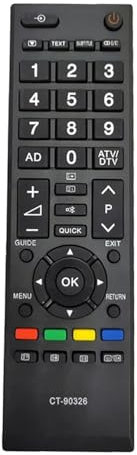 PCXDOLNJ Télécommande CT-90326 for téléviseur Intelligent 3D to-Shiba CT90326 CT-90380 CT-90386 CT-90336 CT-90351 CT-90329