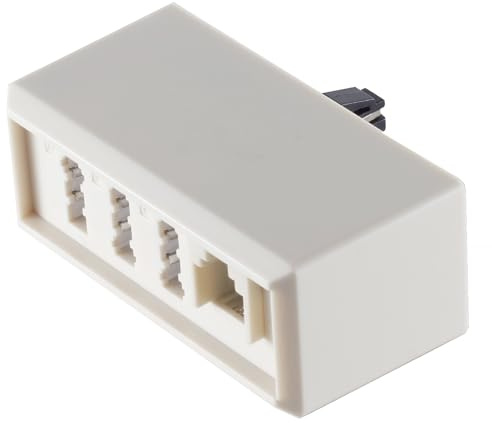 1aTTack.de 1x - TAE F-Stecker/NFF + Western-Buchse 6/4 Stecker Adapter Verteilung Telefon
