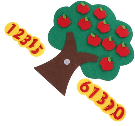SUPVOX Mathematik Lernspielzeug Apfel aus Filz Pädagogisch Zahlenerkennung Memory Game für Vorschule Hand Auge Koordination Fördern Geeignet für Kindergarten und Zuhause