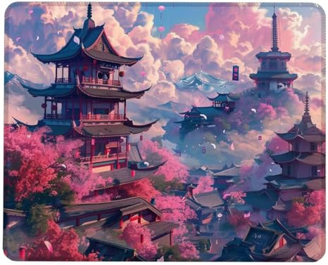 Mouse Pad Gaming Mouse Mat 420 x 350 mm Office Mousepad, Gaming Mat with Waterproof, Non-Slip Rubber for Improved Accuracy Mousemat Suitable for PC, Computers, Laptop, Office, Home Gifts, House D0-159