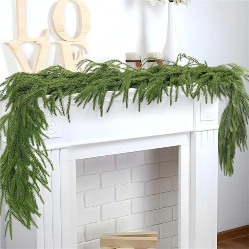 YEQING Adventskranz Künstlich, Realistische Wintergirlande für Tisch, Kaminsims, Wand, Weihnachtsdekoration im Innen- und Außenbereich(100CM)