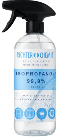 Richter Chemie Isopropanol 99,9% Reinigungsalkohol, 1 Liter Sprühflasche | für 3D-Druck (FDM & Resin), Druckbett- & Bauteil-Reinigung, hochrein, rückstandsfrei, schnell verdunstend
