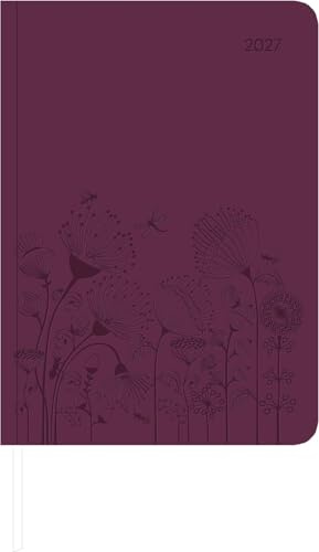 Lady Journal Grande Deluxe Purple 2027: Buchkalender A5 (15x21 cm) - Wochenplaner mit 4-sprachigem Kalendarium, Platz für Notizen, Habit-Tracker & Leseband, für Beruf & Schule