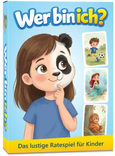 GLÜCKSWOLKE - Wer bin ich? Spiel für Kinder - Lustiges Ratespiel für zuhause & unterwegs I Spiele ab 5, 6, 7, 8, 9 Jahre I Reisespiele - Play & Learn Spielzeug, Kinderspiele I Geschenk Mädchen & Junge