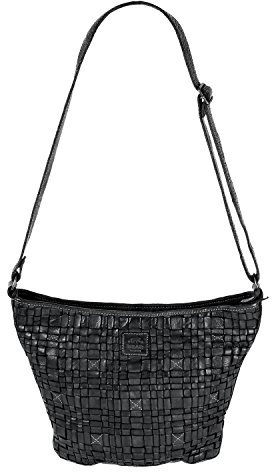 Bear-Design Shopper Beutel- / Schultertasche CL32503 geflochtenes gewaschenes Leder, Mittelgroß