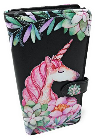 Shagwear Unicorn Große Geldbörse, Schwarz