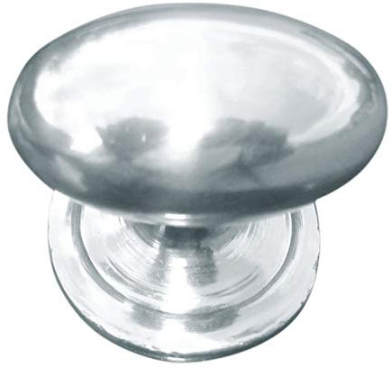 EUROART Kitchen Cupboard Door Pull Handle Heavy Oval Solid Knob in Polish Chrome 30mm with Screw