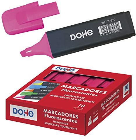 Dohe - Confezione evidenziatori fluorescenti - 10 unità - Rosa