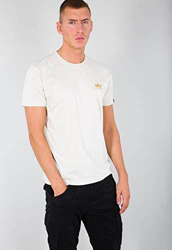 Alpha Industries Basic T Small Logo T-Shirt für Herren Vintage White
