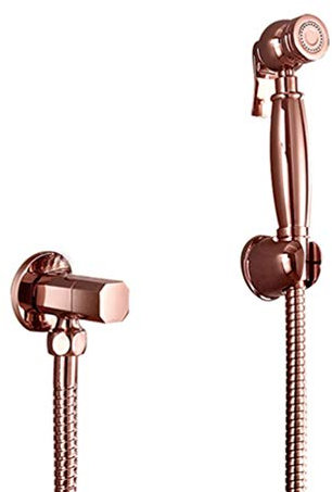 FZHLR Einzel Kalte Rose Gold Bidet-Spray-Wc Badezimmer Copper Hand Windel Sprayer Brausenset Shattaf Bidet Sprayer Hahn Retro, Rose Gold B
