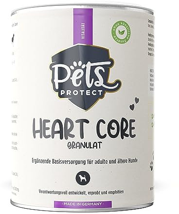 Heart CORE | Futter Ergänzung für Erwachsene, geschwächte & ältere Hunde | Mit Wildkräutern, Vitaminen, Carnitin, Omega-3 & OPC`s | 200g | Deutsche Herstellung