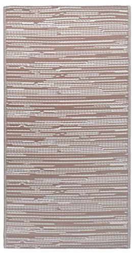 vidaXL Outdoor Teppich Zweischichtiger Jacquard Terrassenteppich Außenteppich Küchenteppich Indoor Terrasse Balkon Flur Küche Bad Braun 190x290cm PP