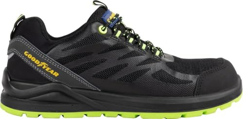 Goodyear SP1 Metallfreie Sicherheitsschuhe aus schwarzem und grünem Stoff Größe 40