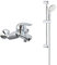 GROHE Euroeco | Badarmatur - Wannenarmatur, mit Keramikkartusche | chrom & Tempesta 100 |Brause- und Duschsystem - Brausestangenset, inkl. Handbrause, 2 Strahlarten | chrom