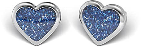 Sensitive by STUDEX, Glitter Herz Ohrstecker 6mm, Chirurgenstahl, 5 Varianten