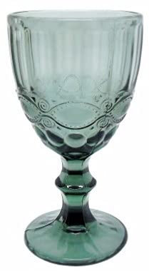 FRANCACOR PACK 6 COPAS CRISTAL VERDE GRISÁCEO AGUA VINO (17 X 9 CMS - 300 ml)