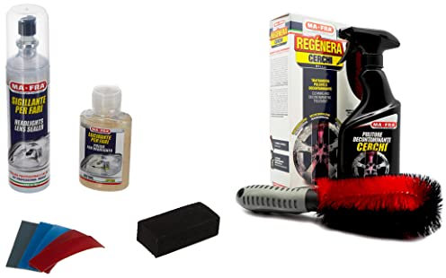Ma-FraMafra, Kit Regénera Fari, Composto da Sigillante &, Kit Regénera Cerchi, Trattamento Completo Pulente E Decontaminante