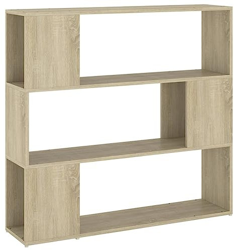 vidaXL Bücherregal Raumteiler Standregal Wandregal Bücherschrank Bürorregal Regal Aktenregal Aufbewahrung Raumtrenner Sonoma-Eiche 100x24x94cm