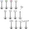 Adramata 12 Stück Lippenpiercing 16G Edelstahl Labret Monroe Nasenstecker Ohrpiercings für Frauen Männer Tragus Helix Conch Knorpel Ohrringe Lippe Piercing,6