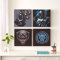 Idea Nuova Leinwand-Kunstdrucke Marvel Black Panther, 4-teiliges Set, quadratisch, jeweils ca. 28 x 28 cm