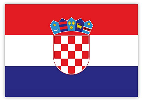 10 Stück - Aufkleber Kroatien-Flagge/kroatische Fahne - 74 x 52 mm