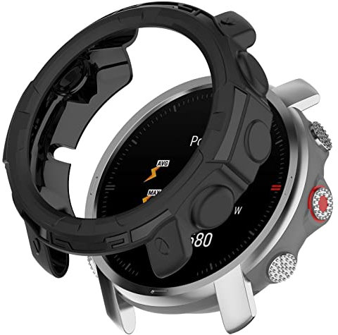 MOTONG Compatible with Polar Grit X Pro TPU Protective Case - TPU Protective Watch Case Cover Shell Compatible with Polar Grit X/X Pro(TPU Black)