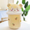 25cm-40cm Cute Cartoon Teddy Bear Bubble Tea Cup Shaped Pillow Plush Toys Stuffed Soft Back Cushion Funny Boba Food Decoration-25cm,Yellow