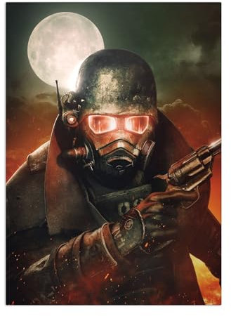 Displate Offiziell Fallout MetallPoster Magnetische Befestigung Inklusive Lizenziert Bilder Hochwertiges Poster Fallout New Vegas - Courier Six Poster 67.5 cm x 48 cm